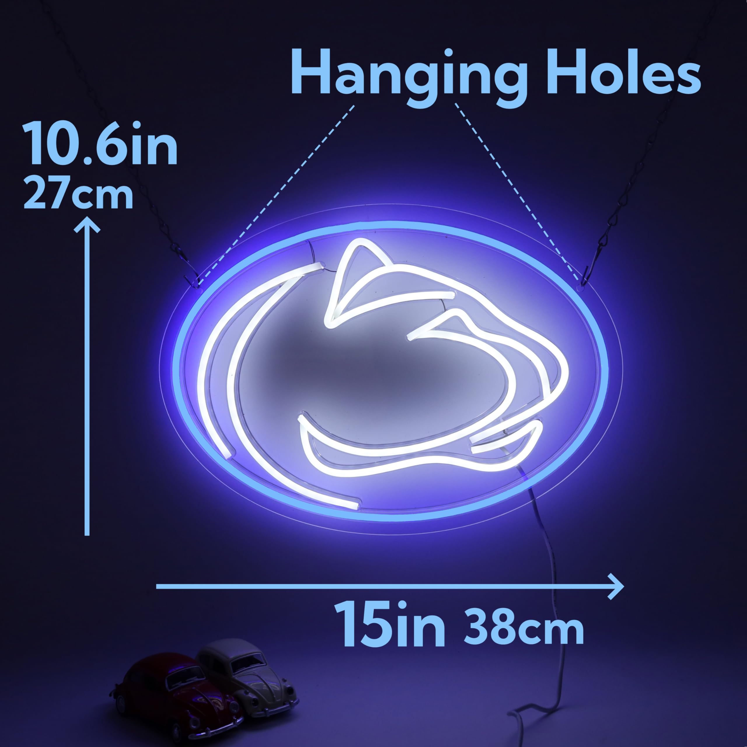 SHINEMYWAY Pen State neon sign USB-powered, flexible placement