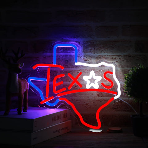 SHINEMYWAY Texas neon decor suits bedrooms or game rooms with energy-efficient LEDs.