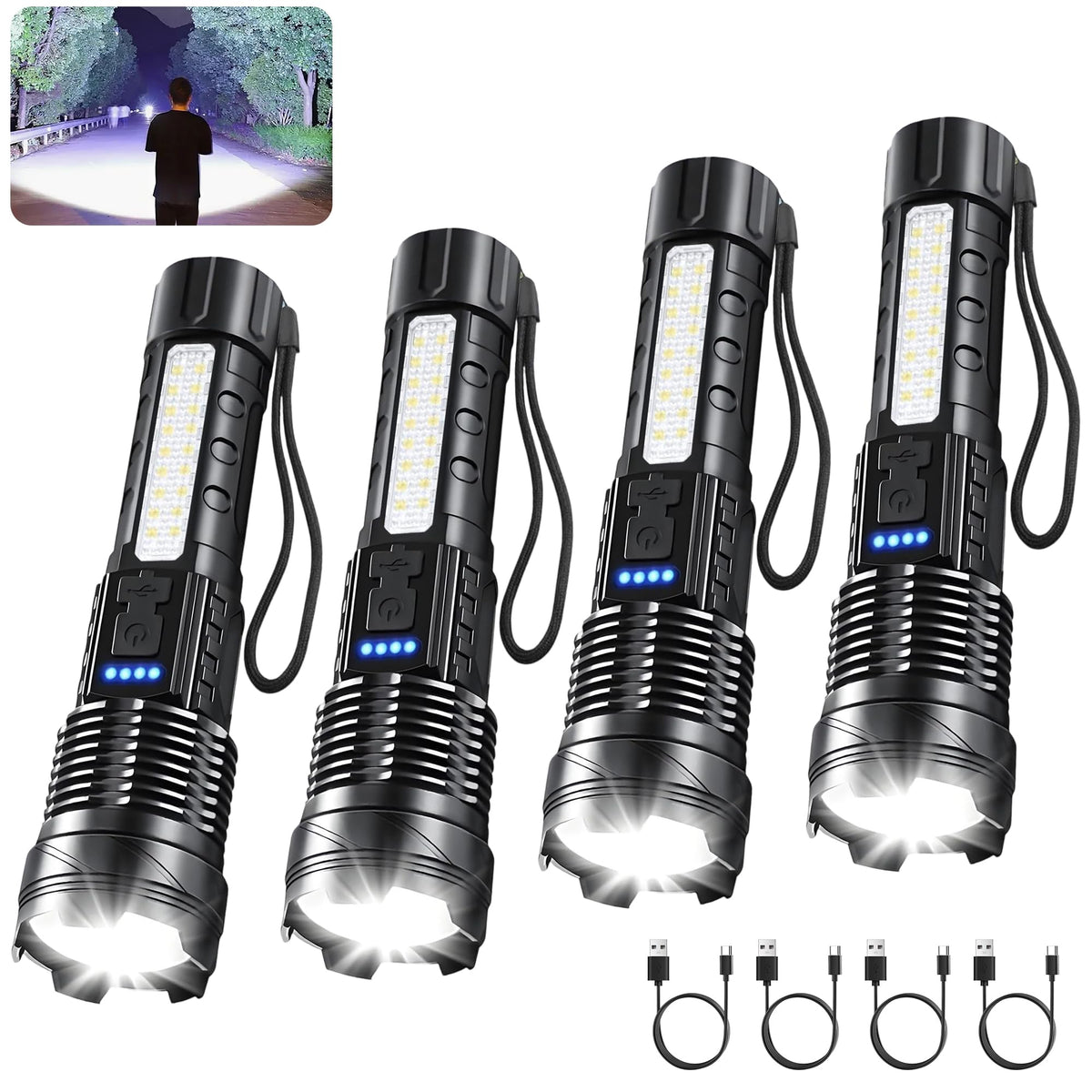 ShineRover 4Pack front view highlighting compact, ready-to-access flashlights for outdoor use.