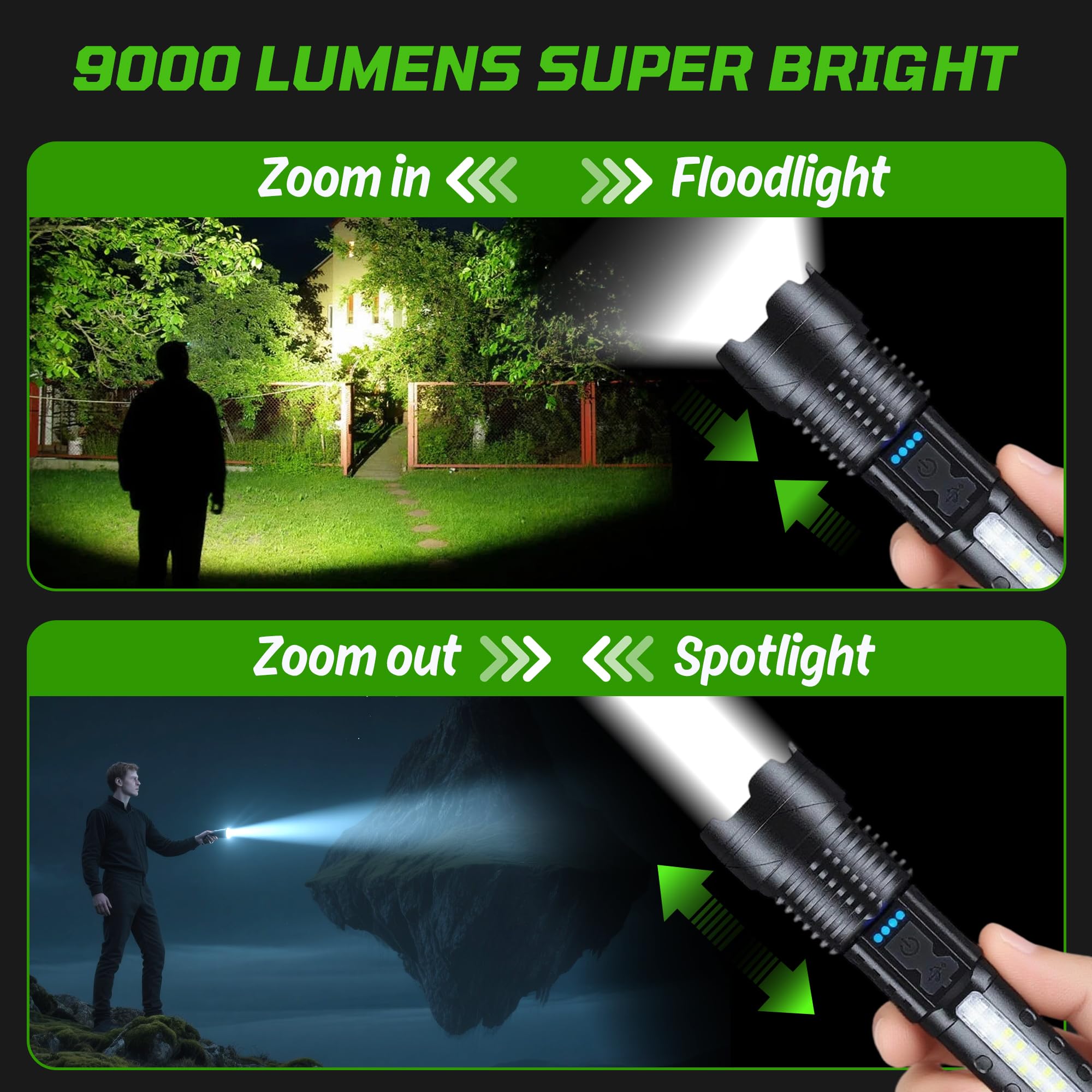 ShineRover side COB light with multiple modes for ambient tasks and emergencies.