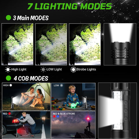 ShineRover LED flashlight with zoomable head showing versatile beam options.