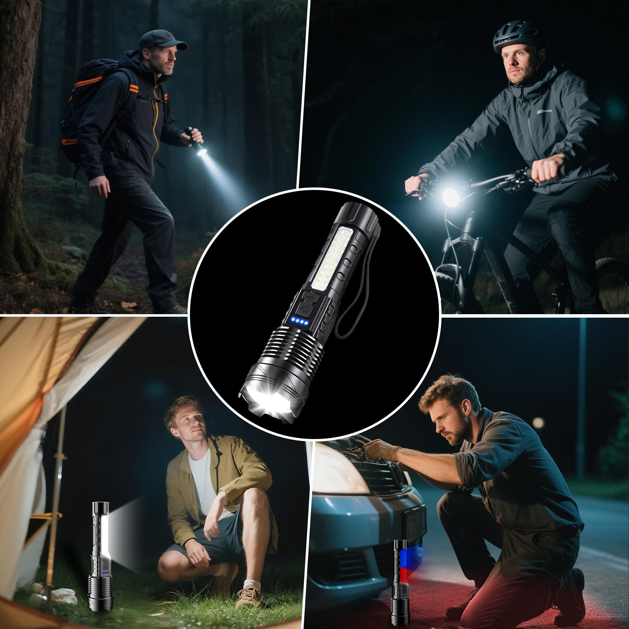 ShineRover four-pack setup ideal for camping, home, and emergency lighting.