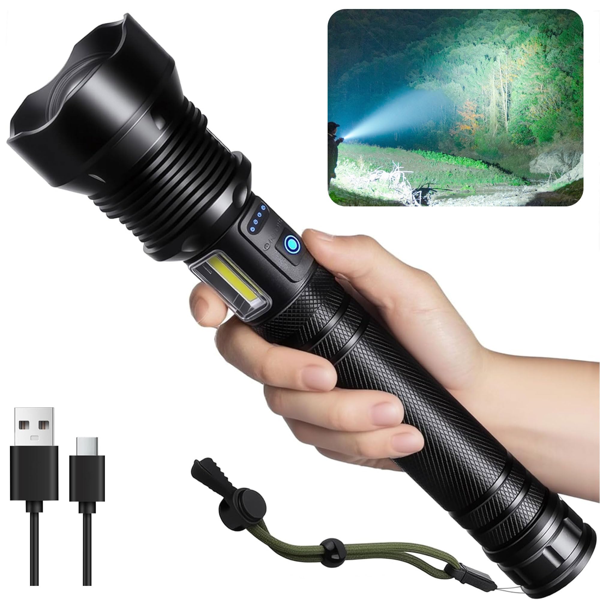 ShineRover wide beam flashlight illuminates large outdoor spaces for camping and emergencies