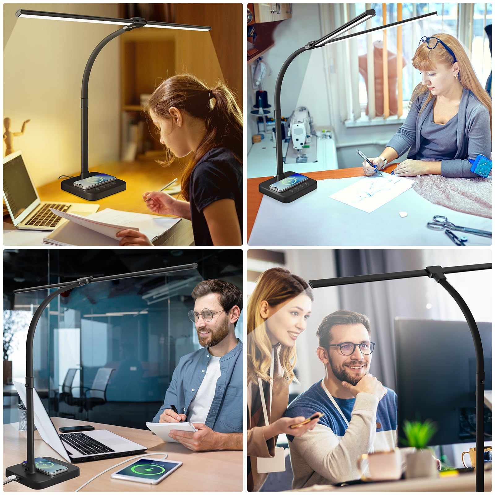 ShineTech LED desk lamp compatible with most laptops and monitors.