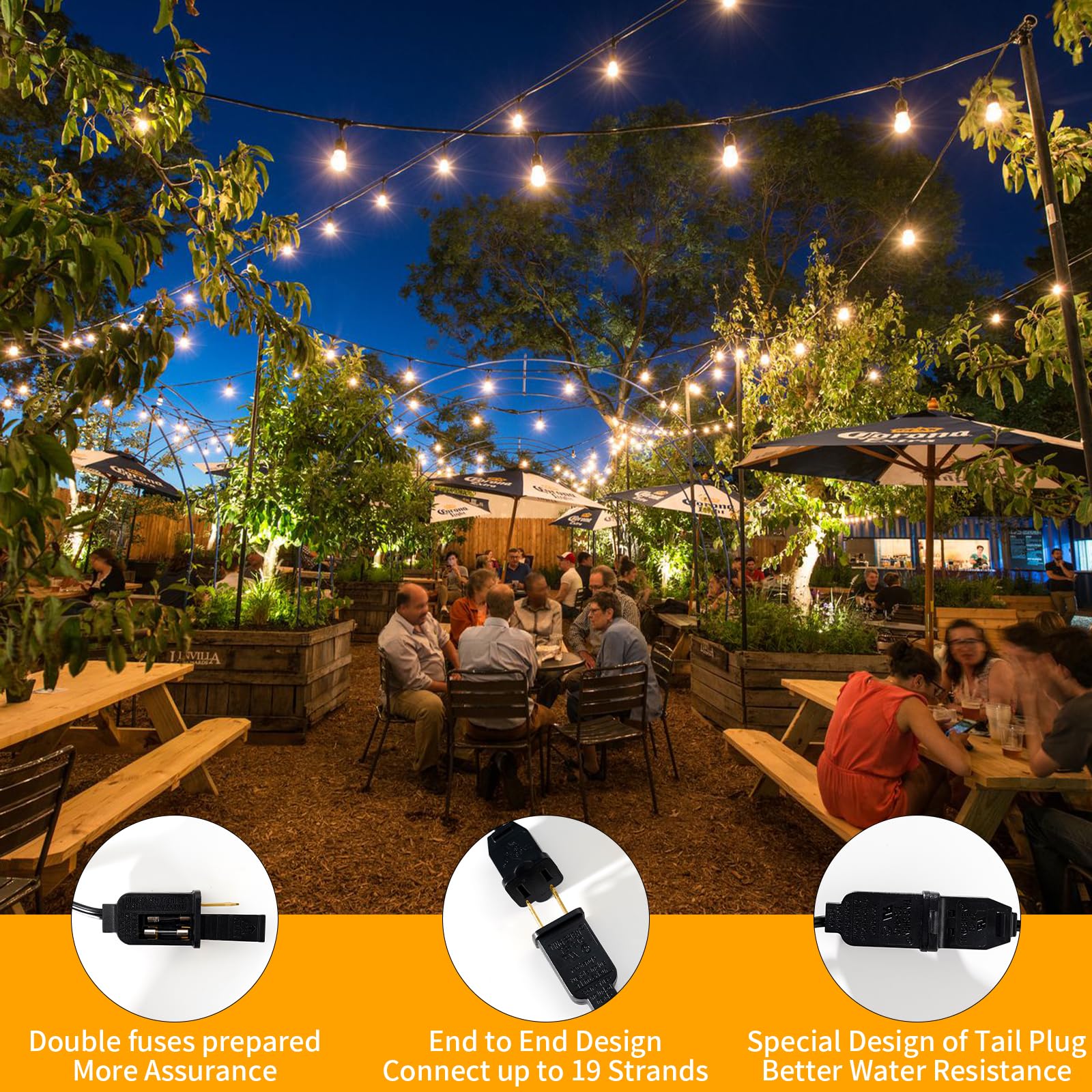 ShineU shatterproof bulbs prevent breakage during windy gatherings.