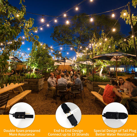 ShineU shatterproof bulbs prevent breakage during windy gatherings.