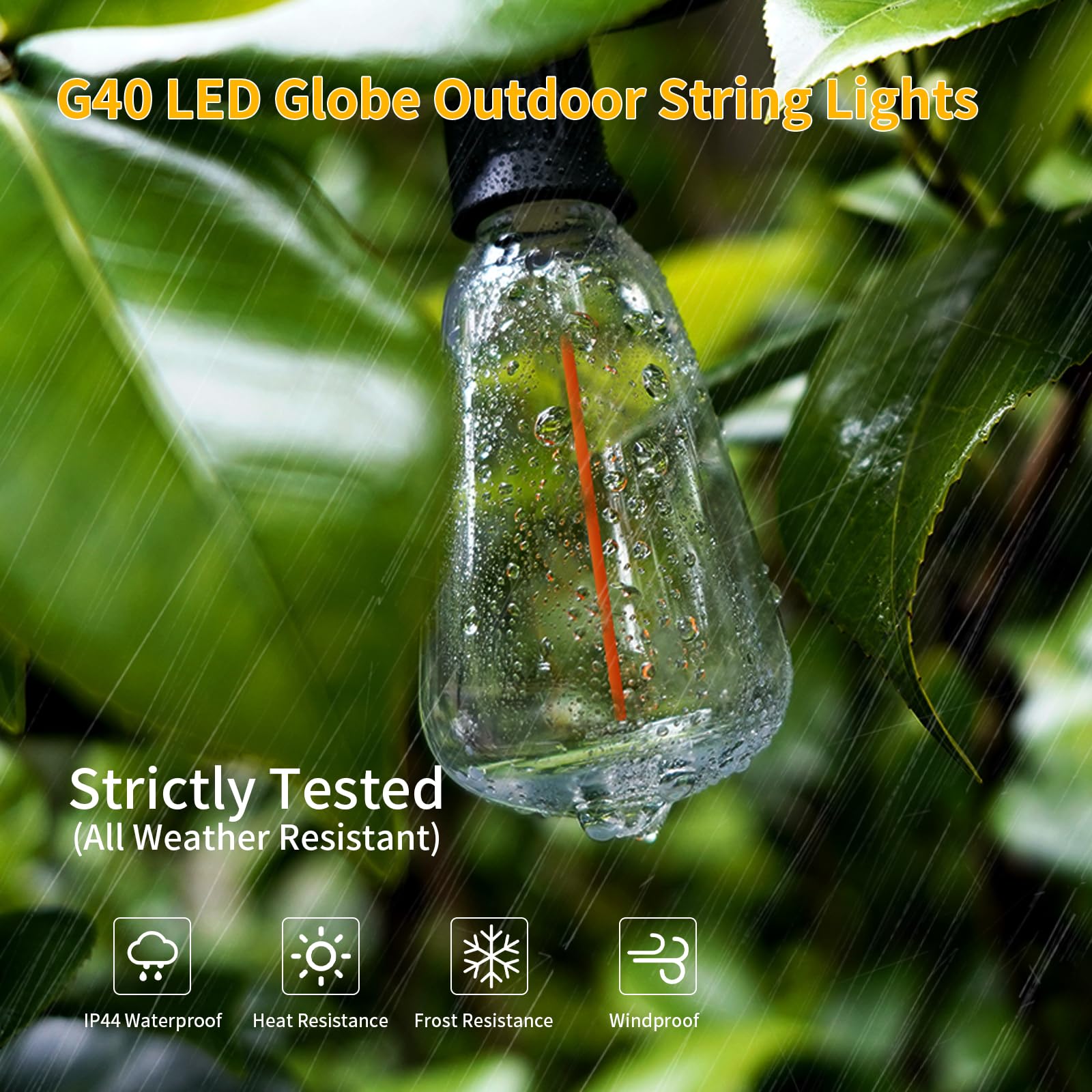 ShineU ST38 globe bulbs close-up showcasing durable, weatherproof socket.