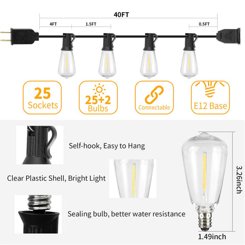 ShineU UL-approved outdoor lights ensure safe, durable outdoor entertainment.