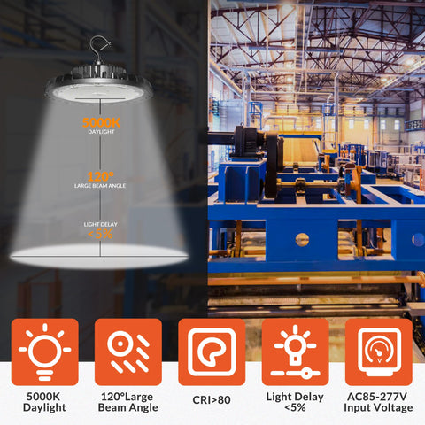SHINEWOO LED high bay 120-degree beam demonstrates wide coverage