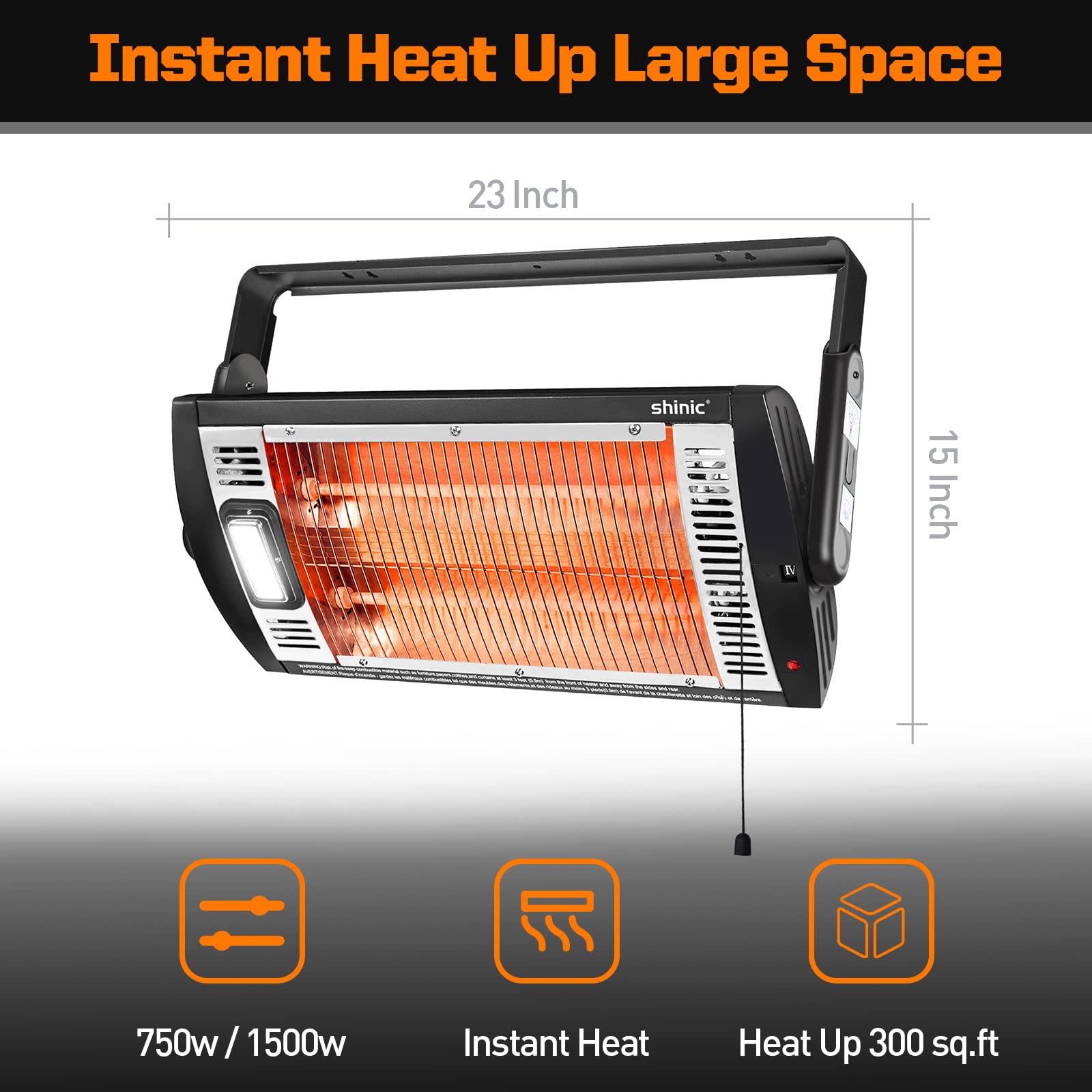 Shinic 90-degree adjustable angle directs warmth where it's needed.