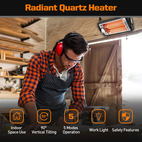 Shinic halogen work light integrated for better late-night visibility.