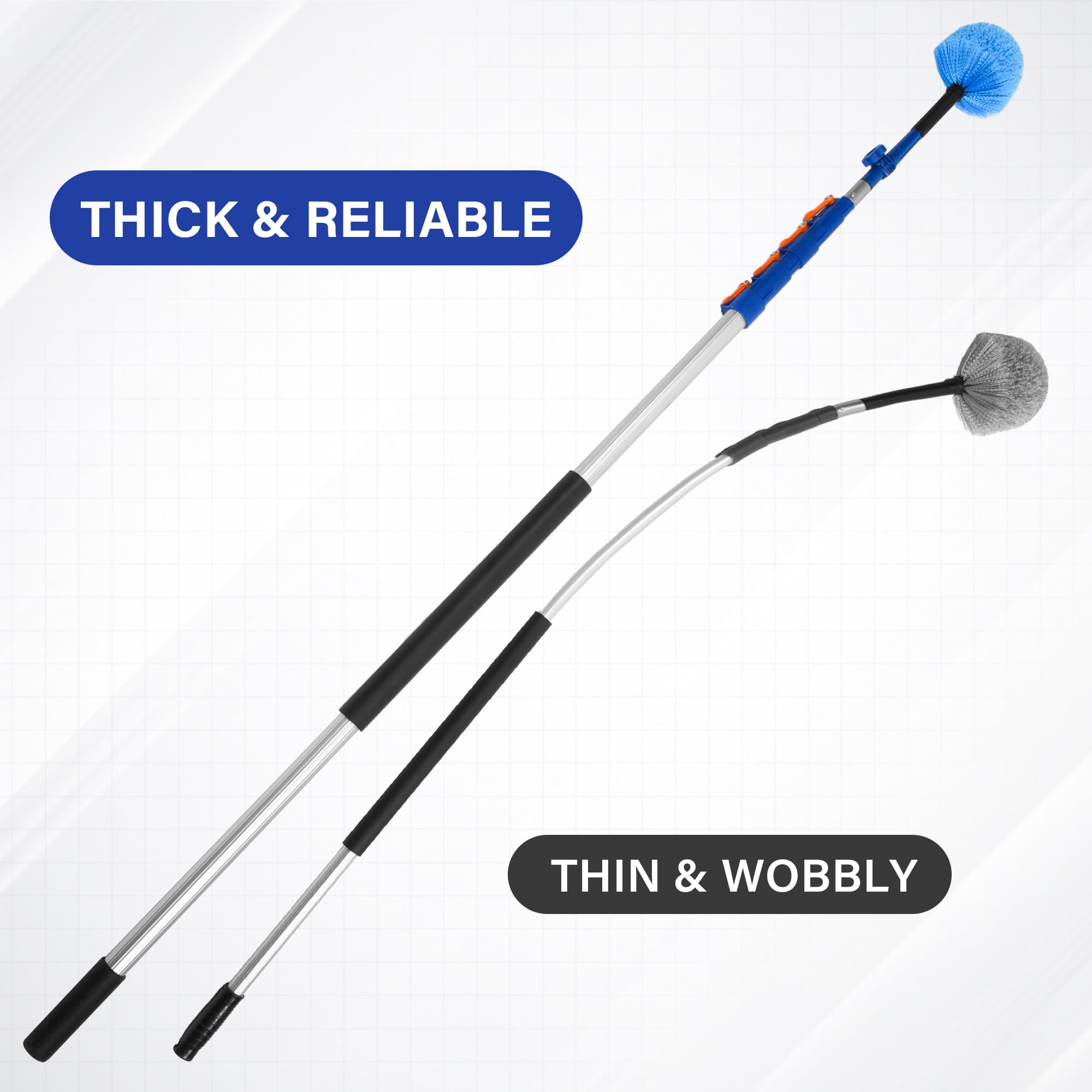 Shinming extension pole with squeegee cleaning windows high up