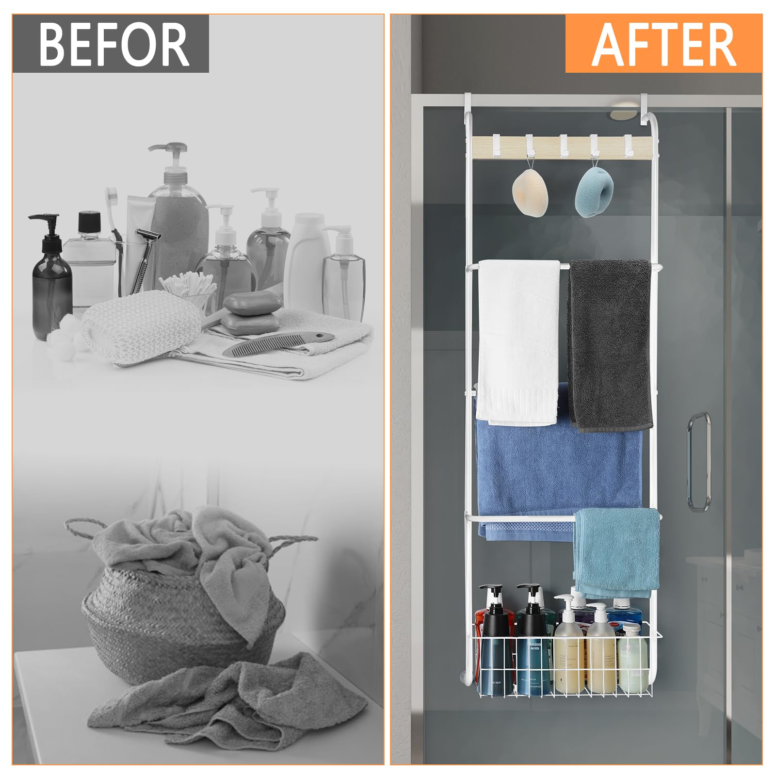 Versatile storage for towels, blankets, coats, and accessories.