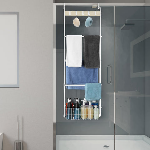 Durable iron construction with anti-rust coating for daily towel storage.