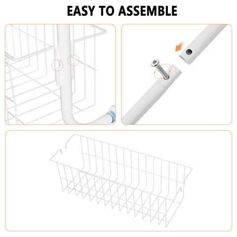 Includes five hooks, three towel bars, one basket, and one plank bar.