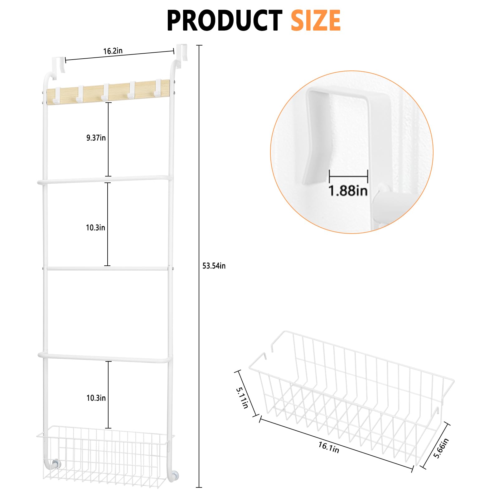 Easy to install on most doors without drilling.