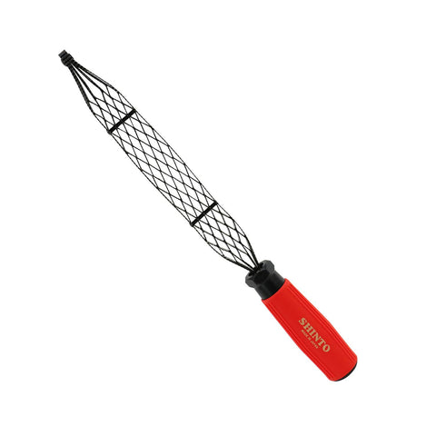 Shinto S E1101 blade close-up showing clog-resistant teeth for clean metal cuts