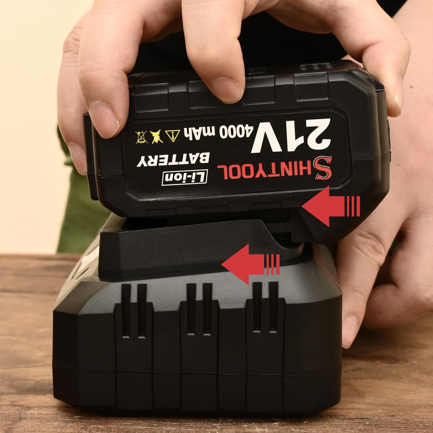 SHINTYOOL 21V dual-port charger compact stand for organized charging
