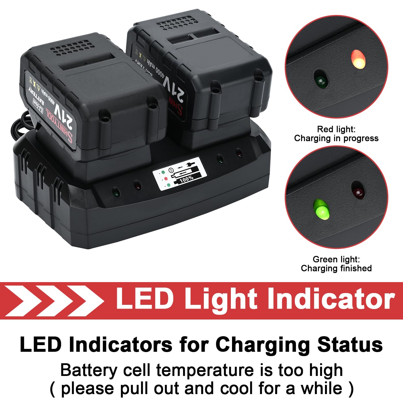 SHINTYOOL 21V charger with US plug for global use
