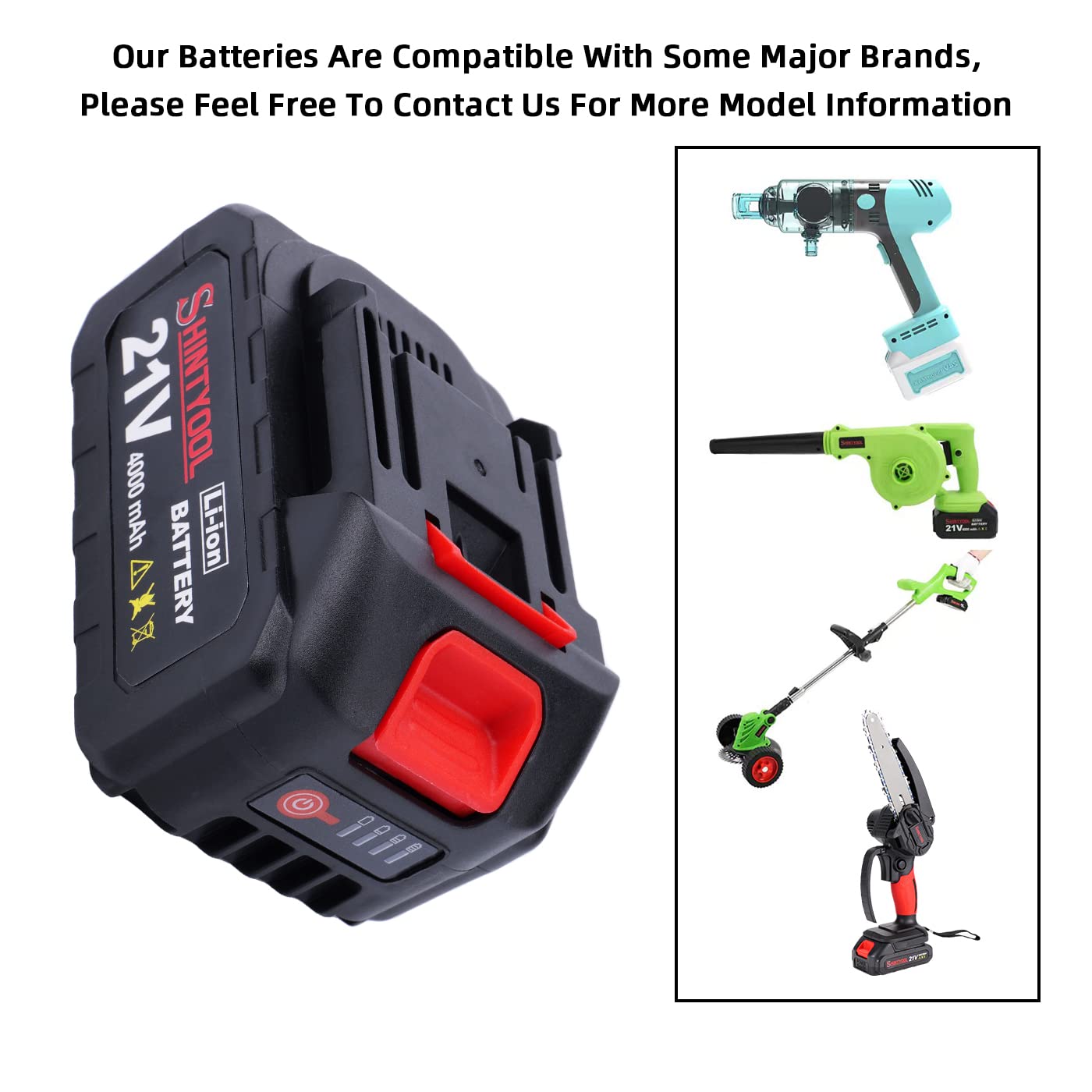 SHINTYOOL battery first-use charging tip and care notes.