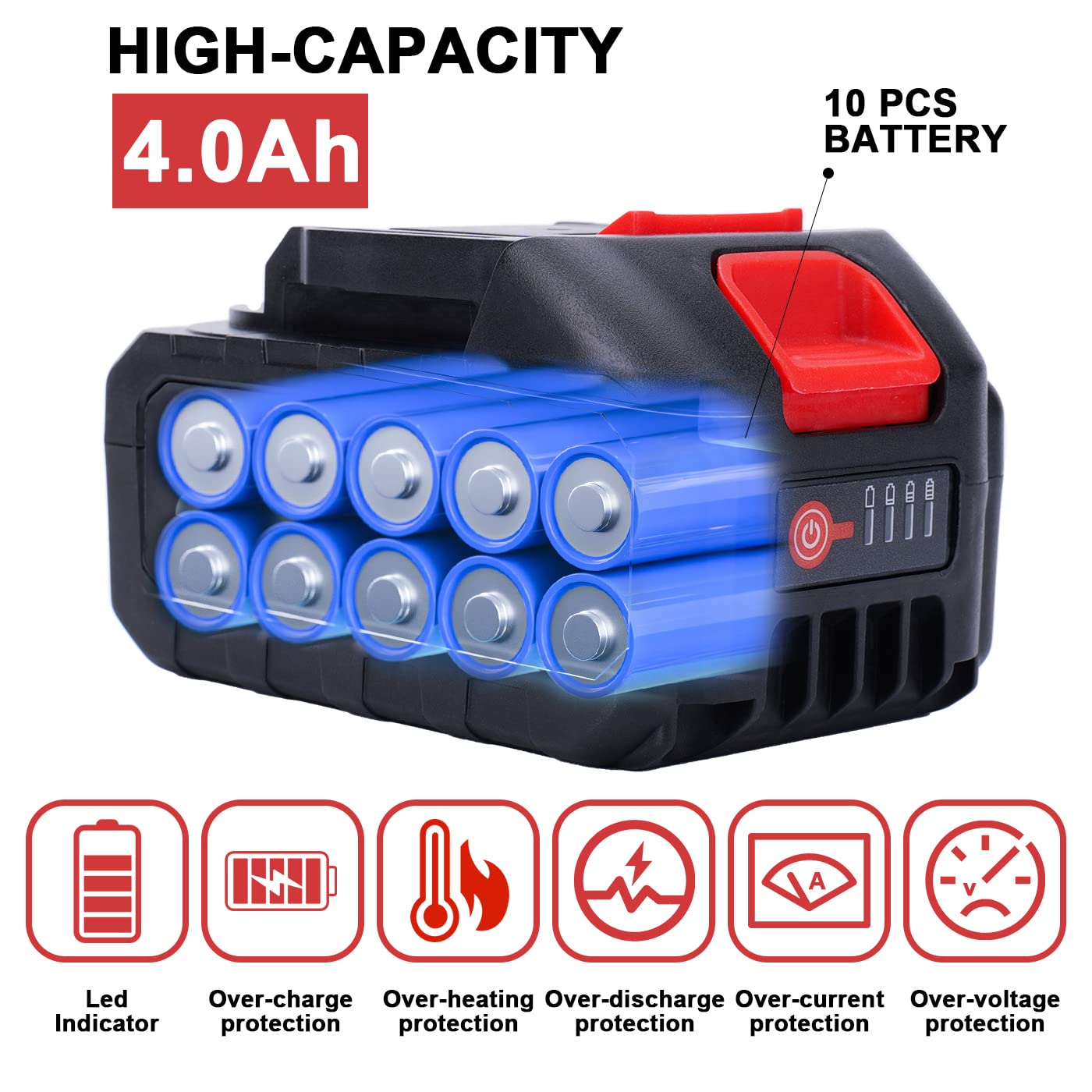 SHINTYOOL battery safety protections prevent overload and overheating during use.