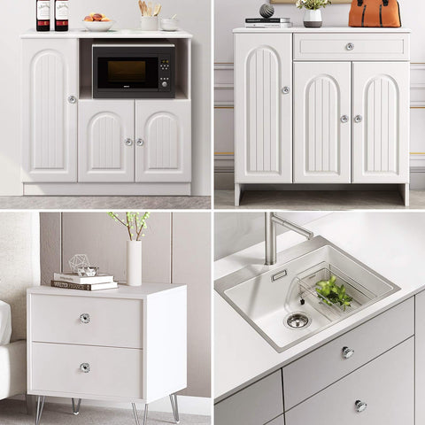 SHINY HANDLES easy-install knob set includes three screw types for flexible replacement.