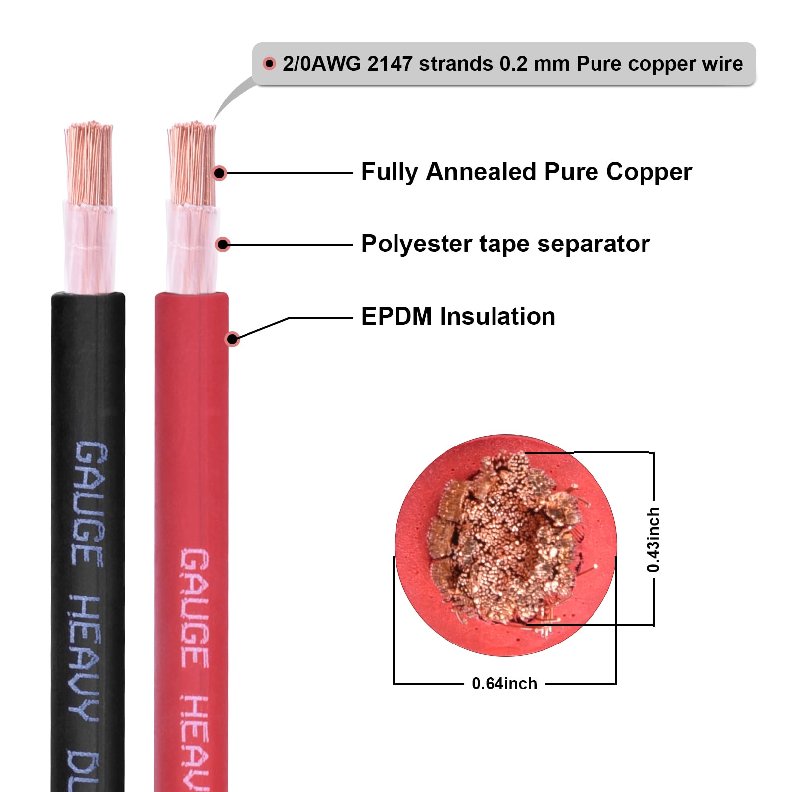 Shirbly 2/0 AWG battery cable black coil for clean power routing.