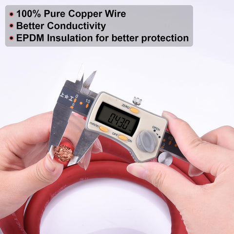 Shirbly 2/0 AWG insulated close-up showing flexible EPDM sheath.