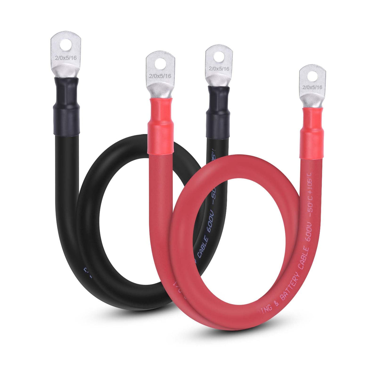 Shirbly 2AWG flexible battery cable close-up highlighting high strand copper for durable connections.