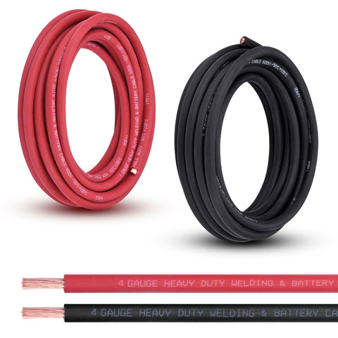 Shirbly 4 gauge red battery cable 20ft for high-current automotive connections