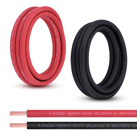 Shirbly 4-gauge red battery cable for high-current automotive use