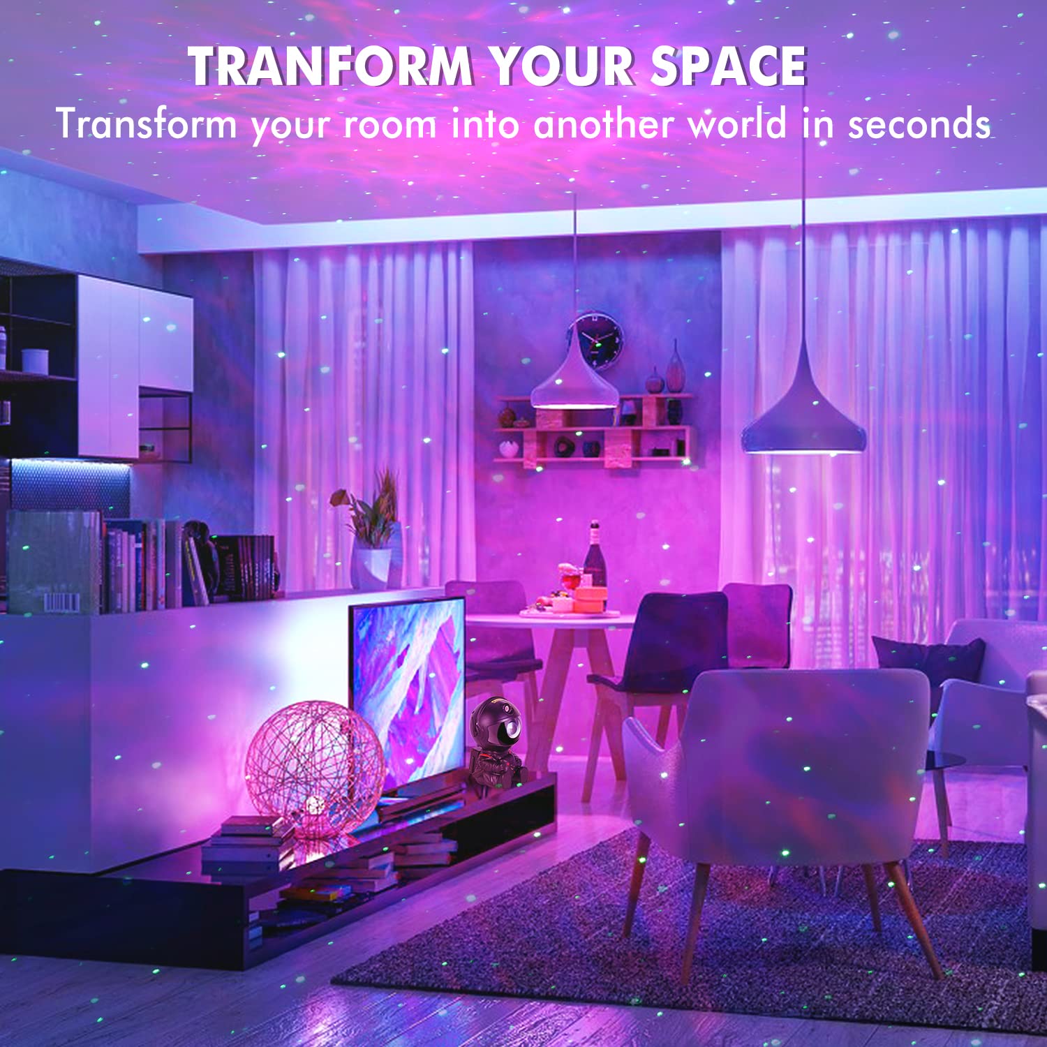 SHJQJJLBCQ Astronaut Nebula Star Light seven galaxy effects inspire immersive nights.