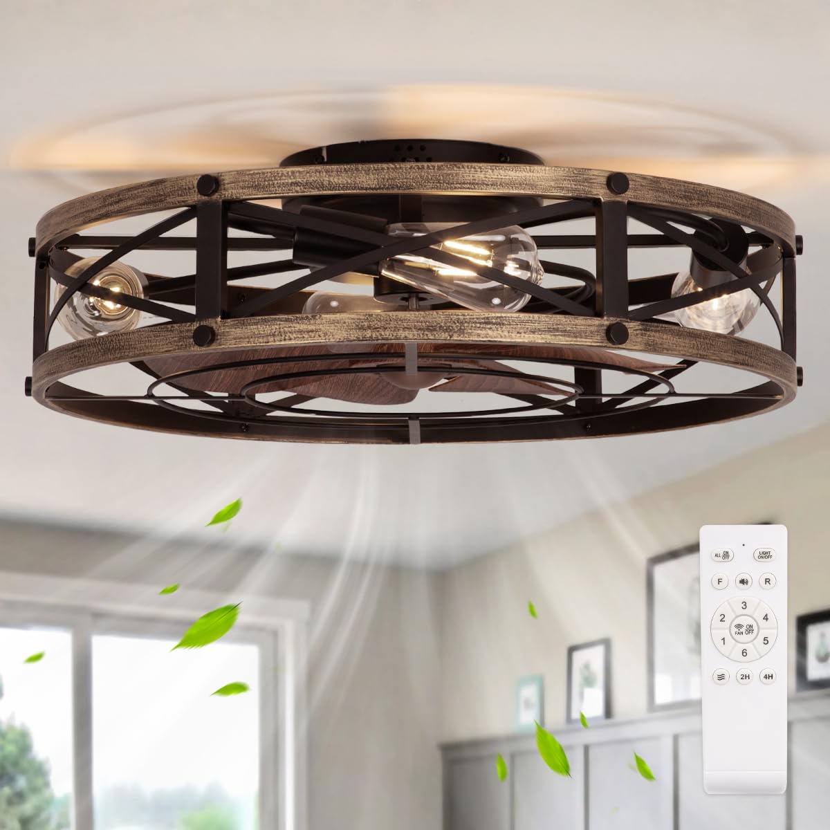 SHLUCE 22-inch farmhouse fan with remote for easy control and comfort