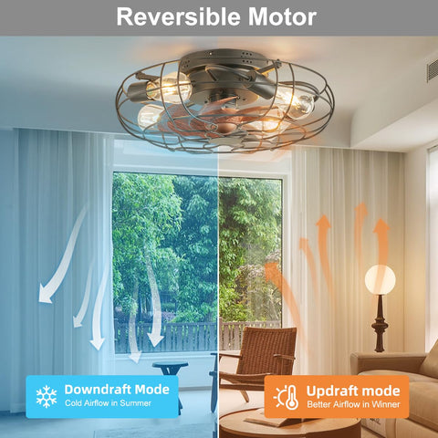SHLUCE compact 18-inch ceiling fan ideal for kitchens with bright lighting.