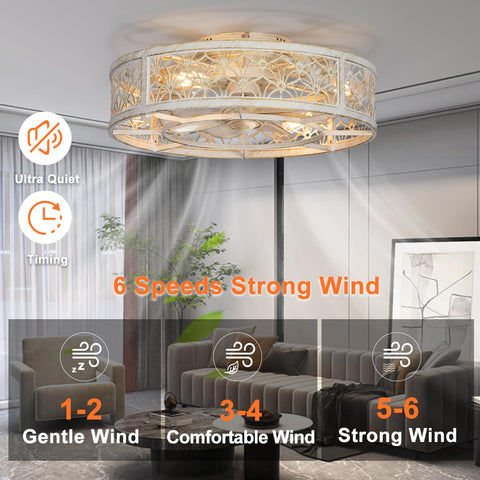 SHLUCE remote-control ceiling fan with light for easy adjustments from bed or couch.