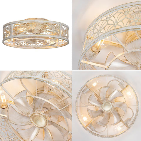 SHLUCE rustic white metal finish complements cozy interior spaces.
