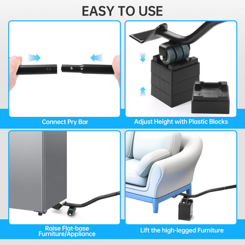 Shnbxtnd lifter works with furniture sliders and dolly