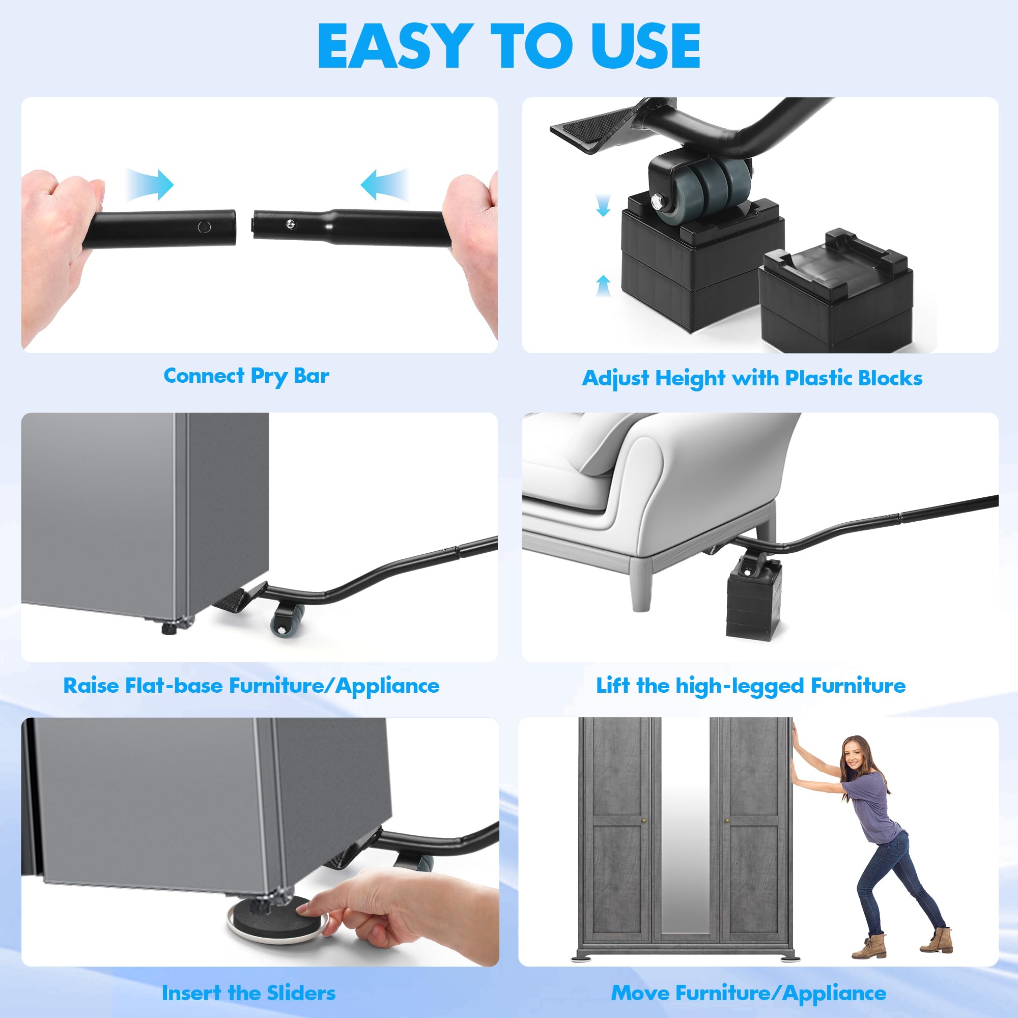 Shnbxtnd lifter reduces effort when moving heavy appliances