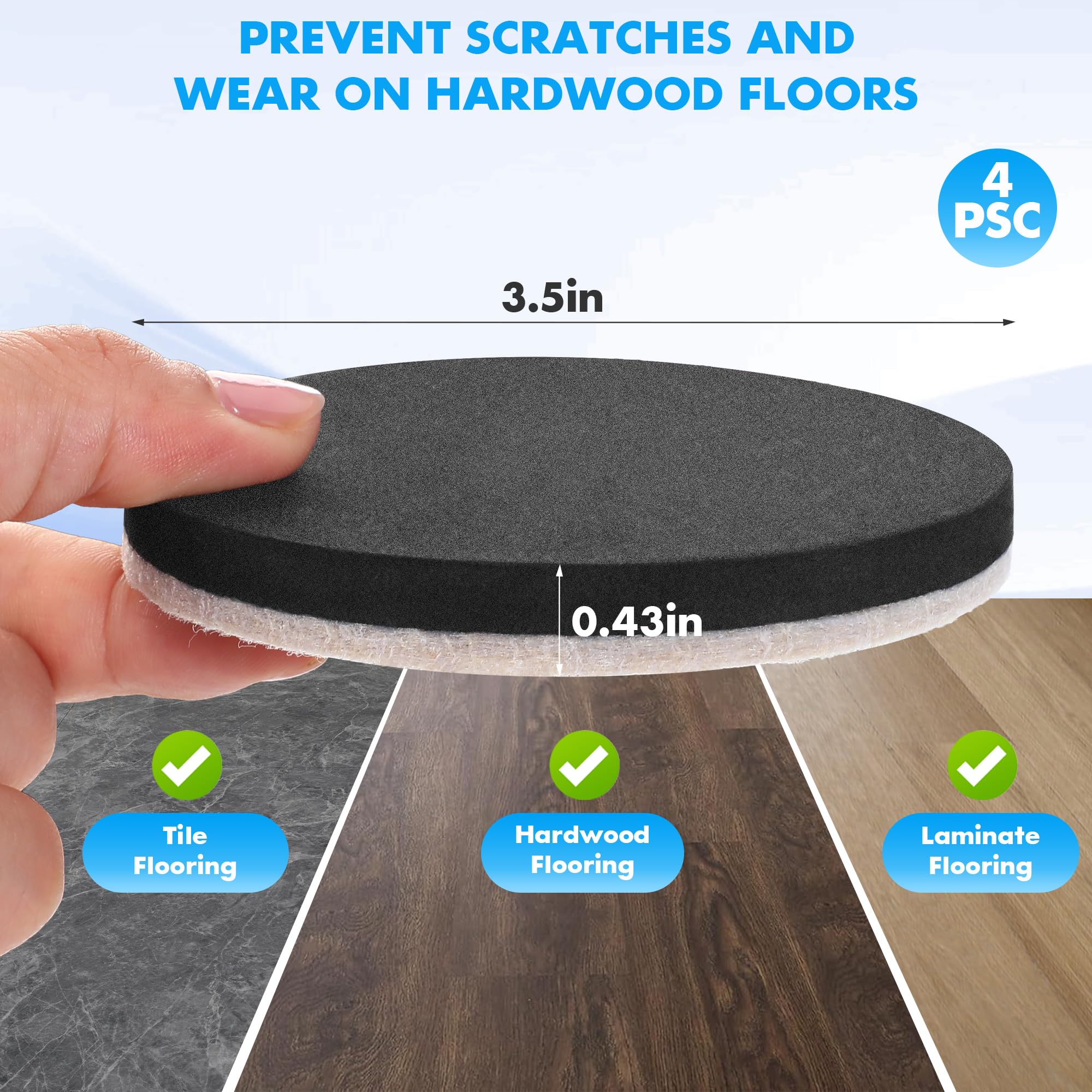 Shnbxtnd sliders glide on carpet to ease moving heavy furniture