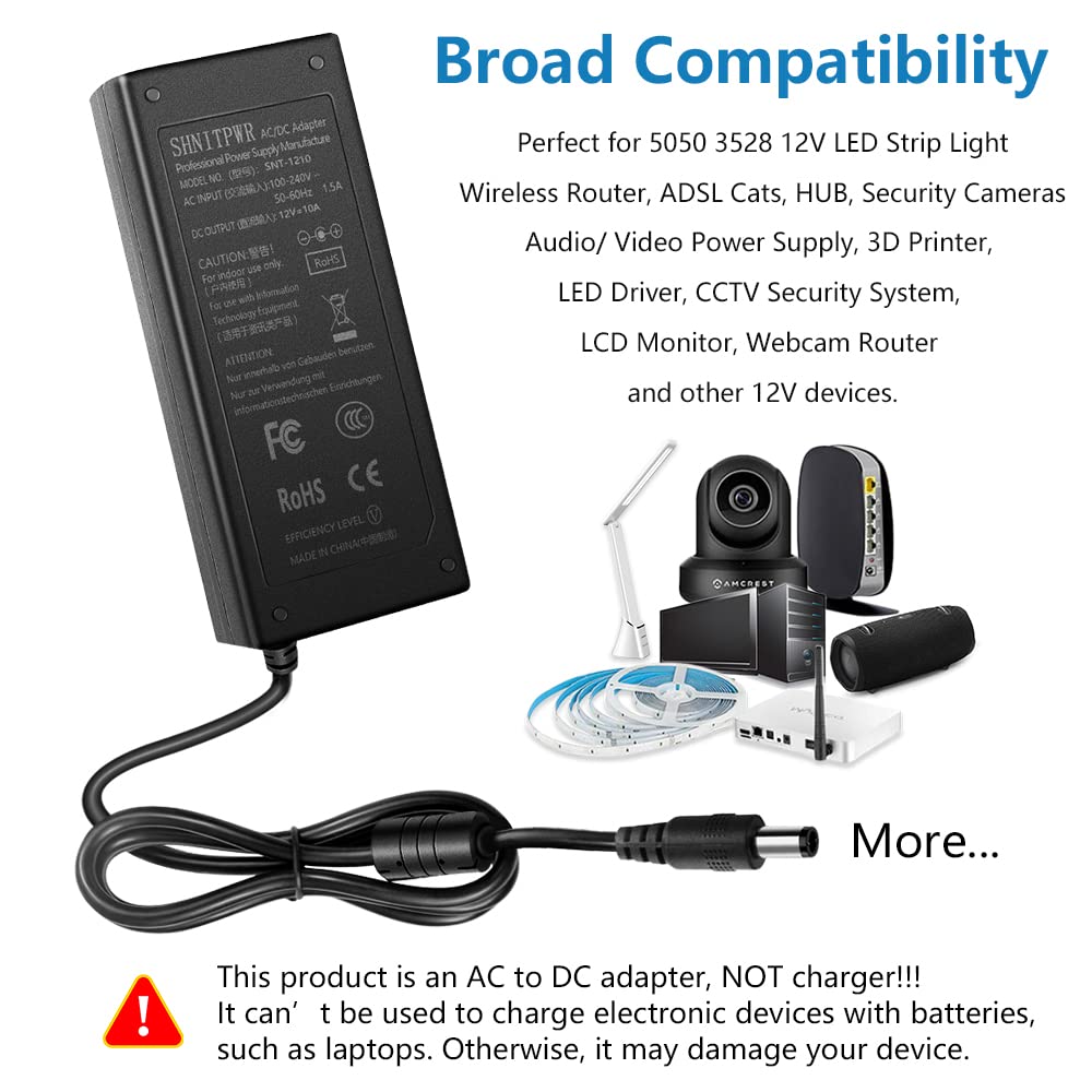 SHNITPWR safety and certifications label on adapter