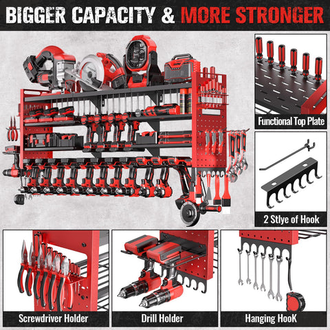 Shomextol 18 cordless drill holders showcase organized battery-powered tools at a glance.