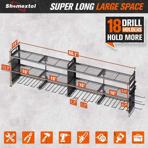 Shomextol 18 drill holders keep tools within reach for quick project setup