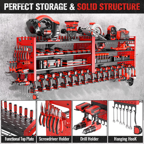 Shomextol 18 drill holders keep cordless tools within easy reach