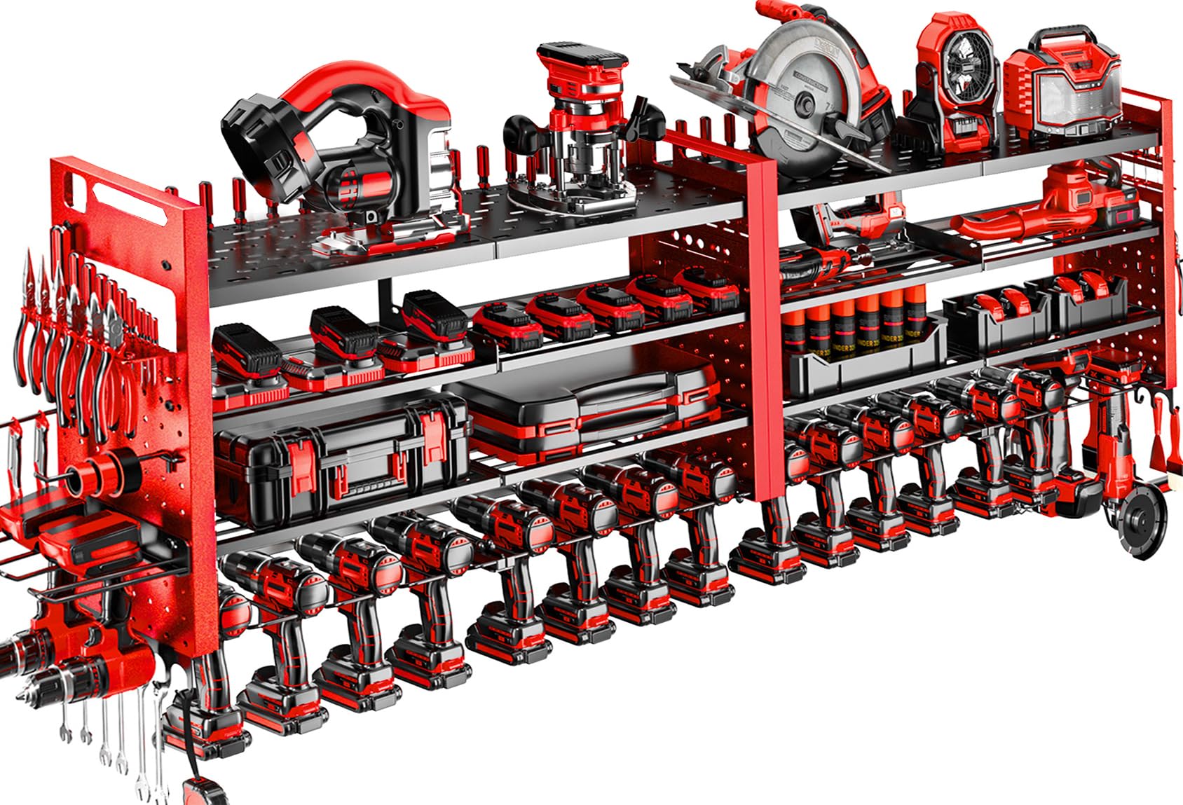 Shomextol 66-inch tool organizer wall mount for organized workshop storage