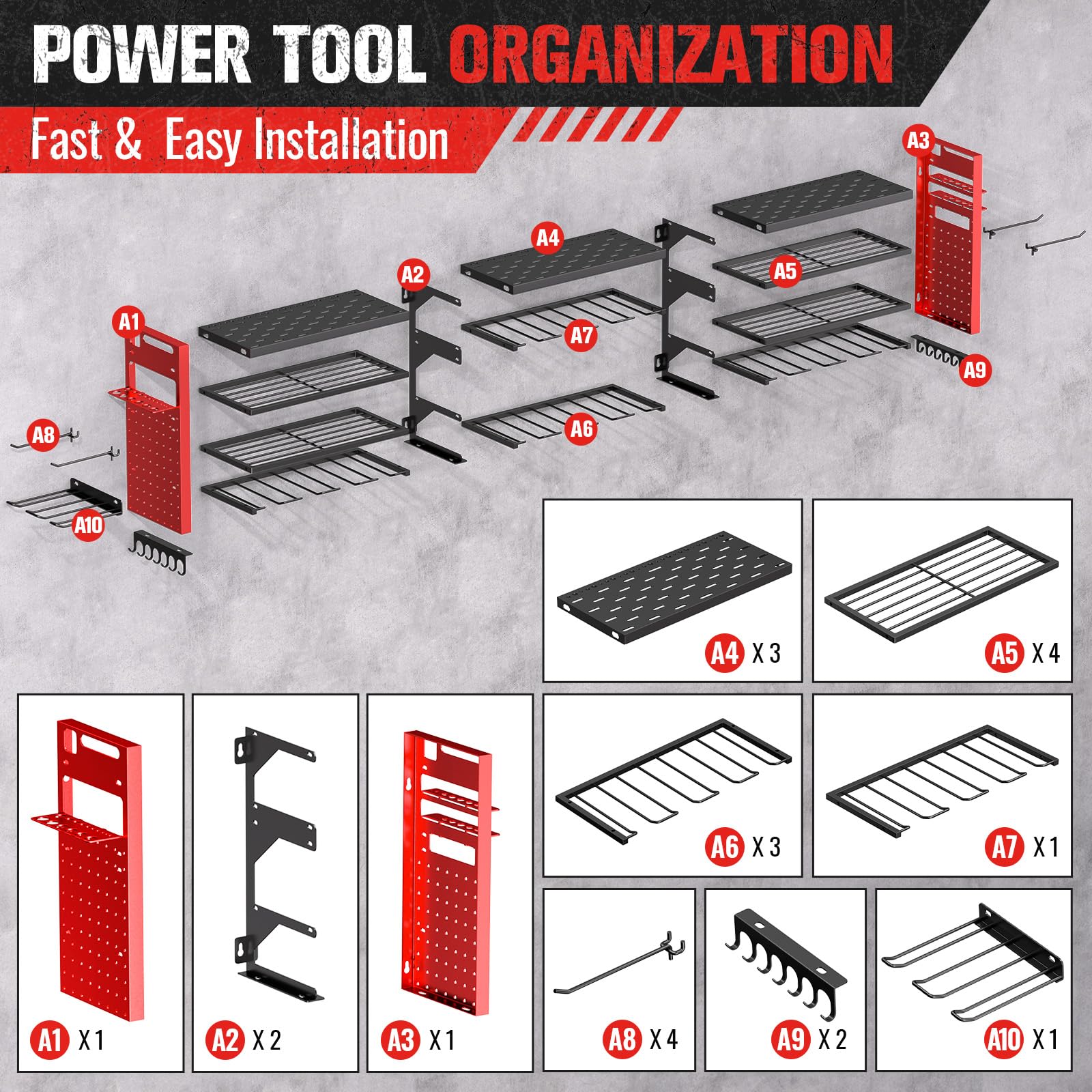 Shomextol cordless tools neatly organized for quick job readiness.
