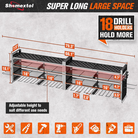 Shomextol garage/workshop organization in action with tools