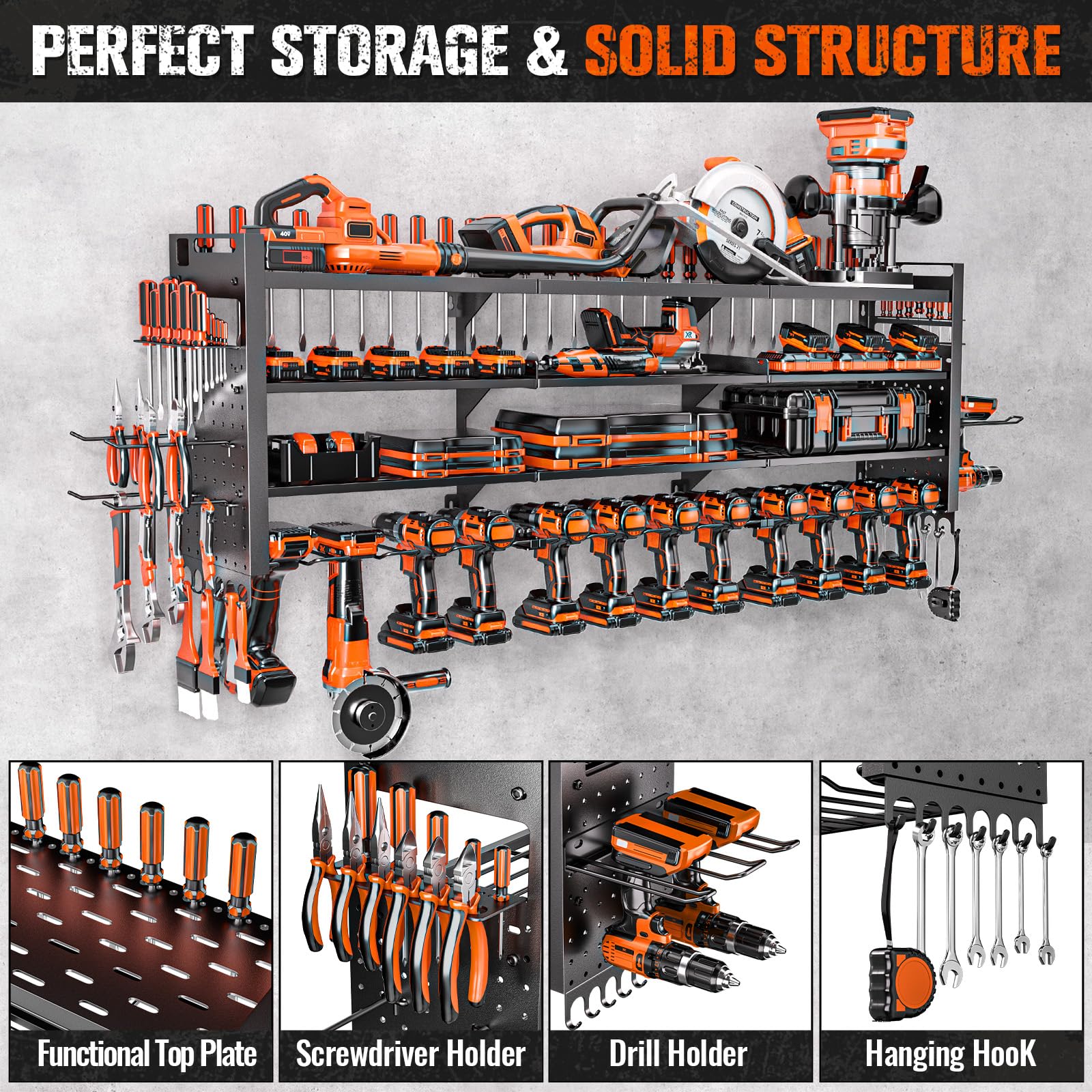 Shomextol heavy-duty construction supports up to 450 pounds on a solid wall