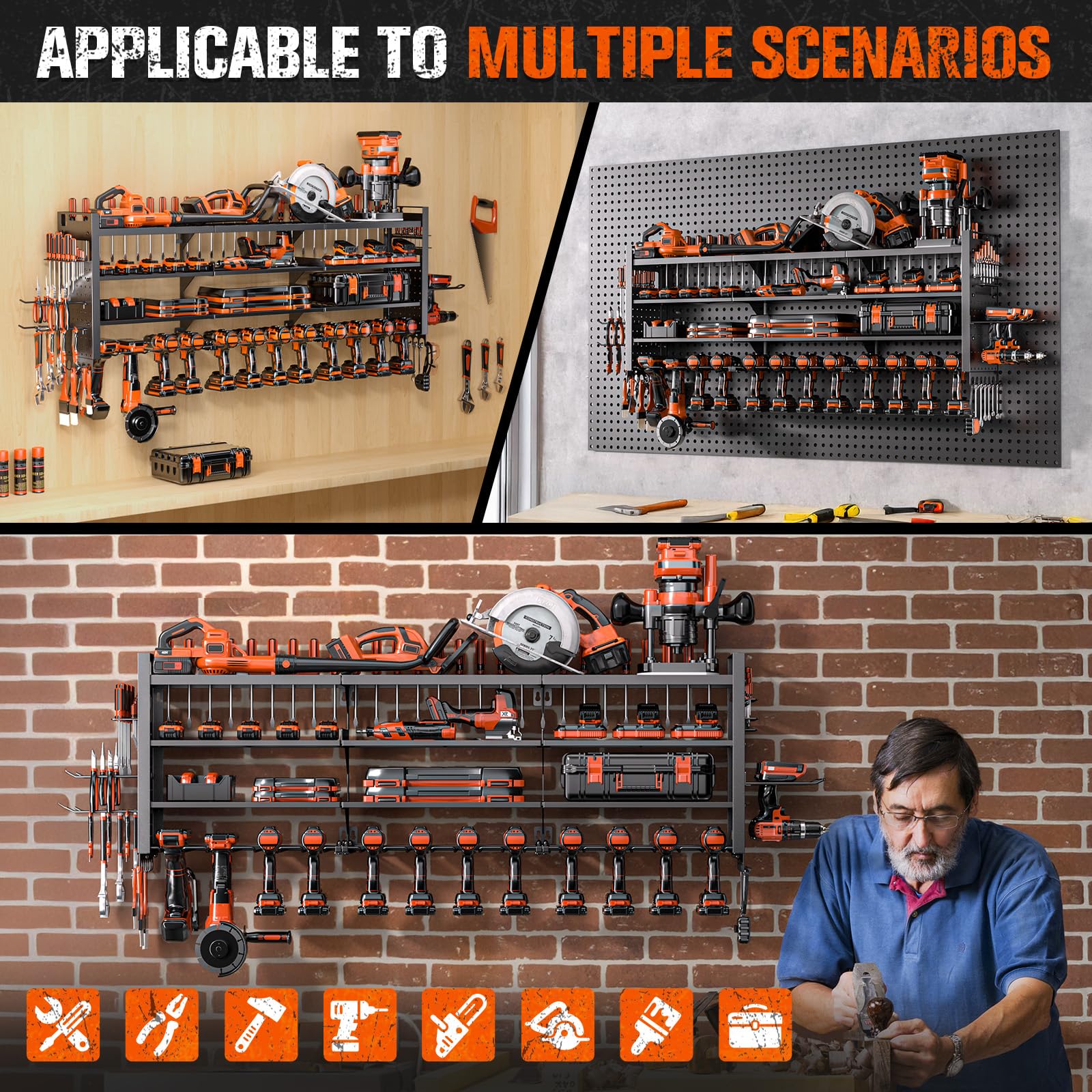 Shomextol industrial-grade metal frame for durable tool storage