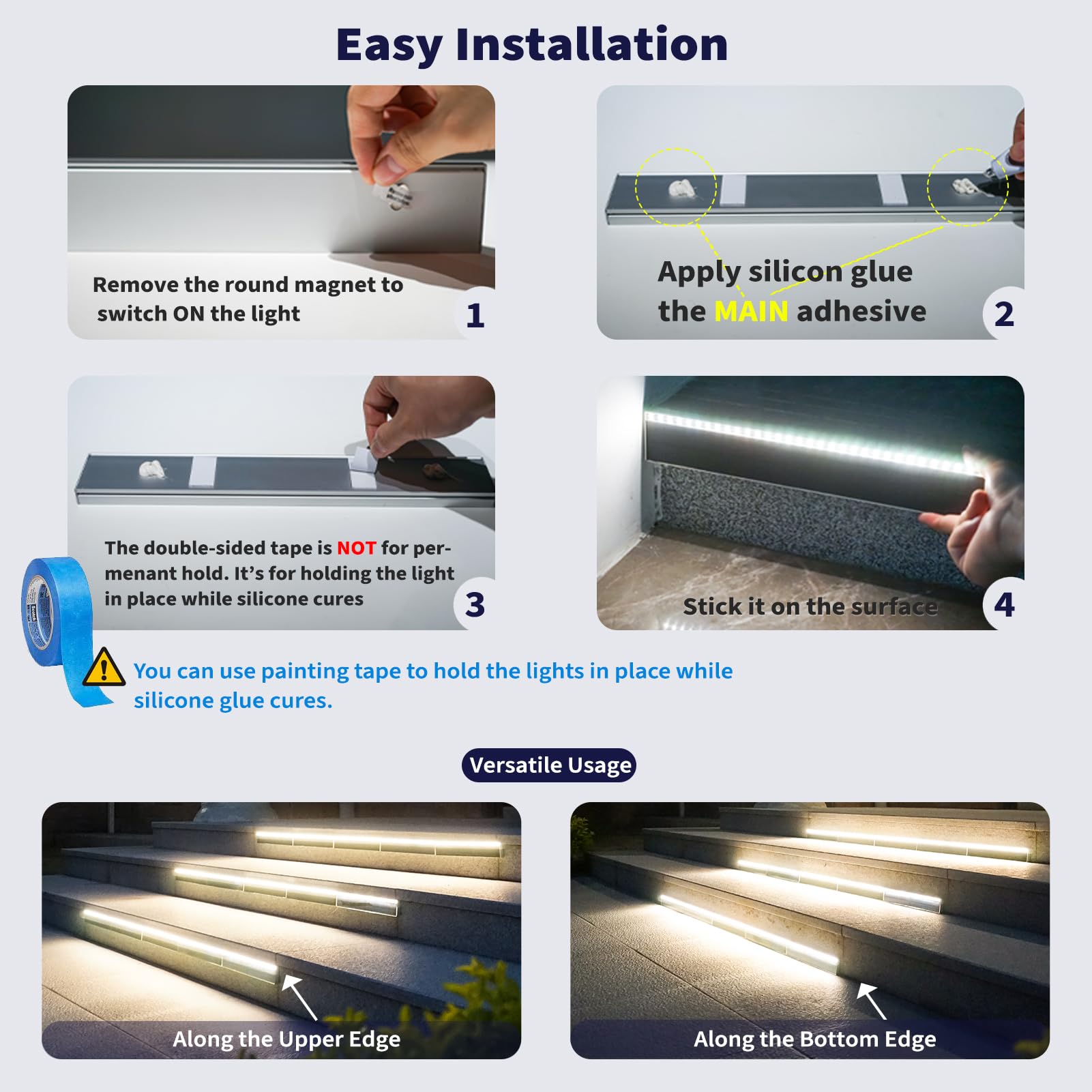 SHONELIGHTING dual-layer fixing system provides temporary hold and permanent bond.