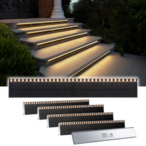 SHONELIGHTING Solar Step Light with 33 LEDs delivers bright exterior stair illumination.